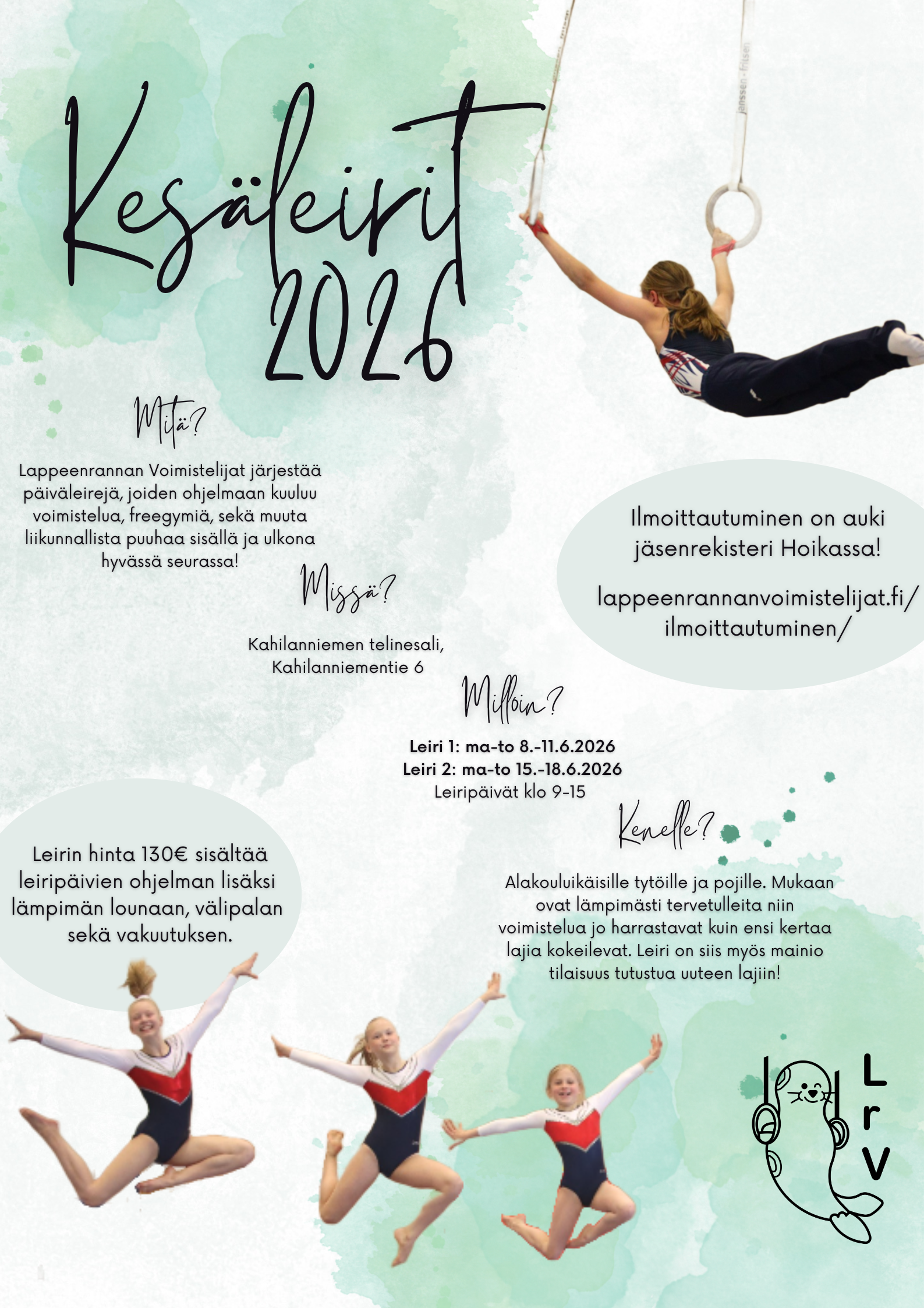 Kes leirit 2026 Lappeenrannan Voimistelijat